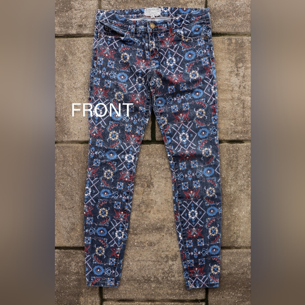 Current/Elliot Ankle Skinny Aztec Print Jeans Size 28-0